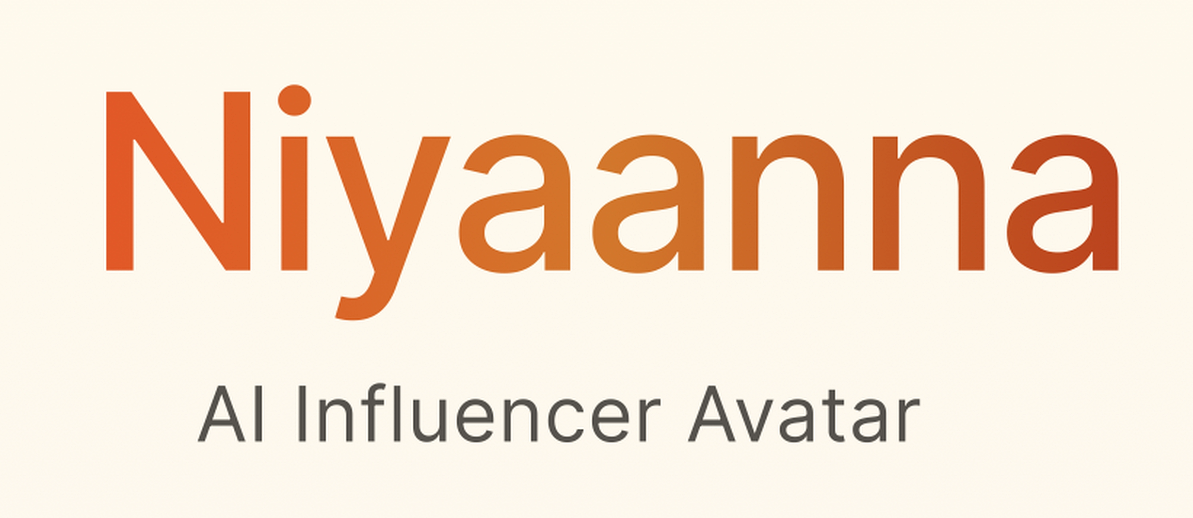 Niyaanna AI influencer avatar logo designed by Sociowhiz, orange wordmark with the line AI Influencer Avatar