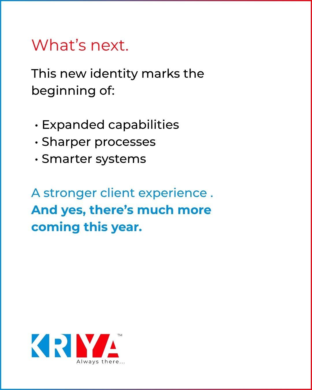 Kriya Engineers brand launch post introducing expanded capabilities and the new identity
