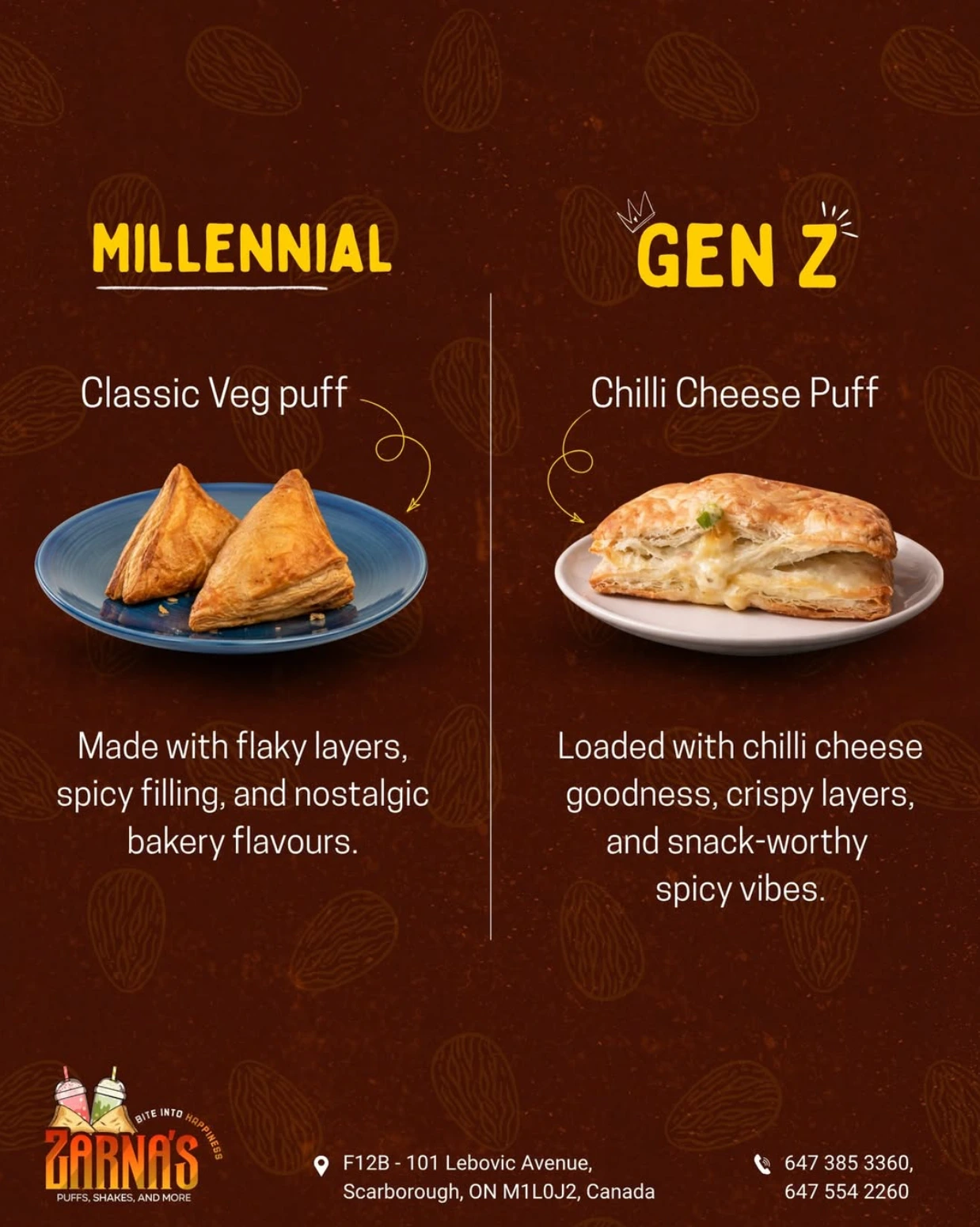 Zarna's Puff social media post design by Sociowhiz for a food & restaurant business, image 5 of 5