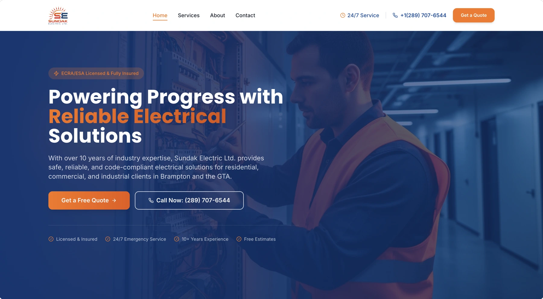 Sundak Electric website design and development by Sociowhiz for a retail & business business