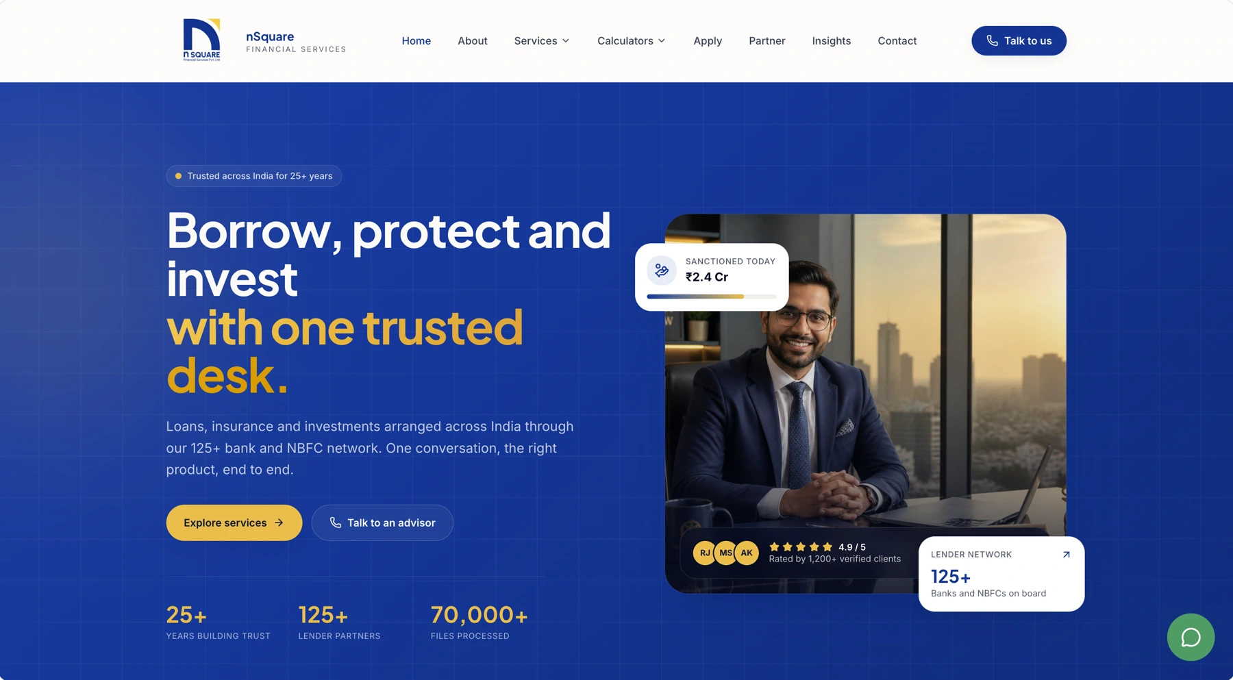 nSquare Financial Service website design and development by Sociowhiz for a finance business