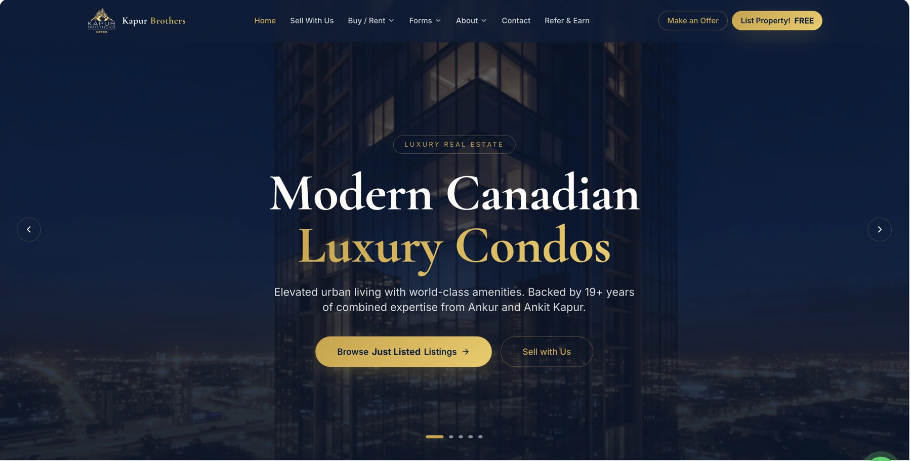 Kapur Brothers- Realtor website design and development by Sociowhiz for a real estate business