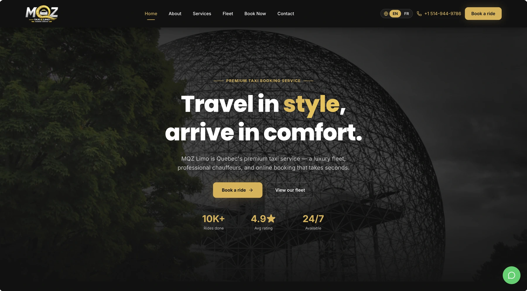 MQZ Taxi & Limo website design and development by Sociowhiz for a travel & hospitality business