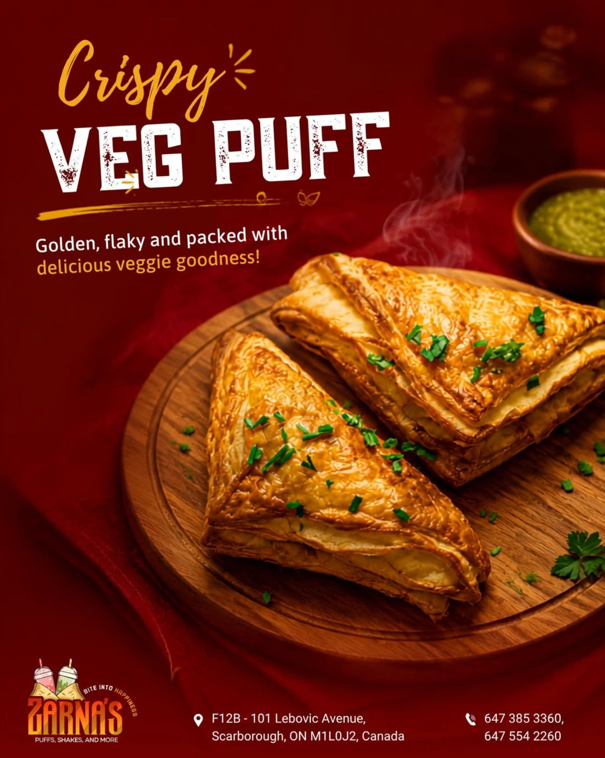 Zarna's Puff social media post design by Sociowhiz for a food & restaurant business, image 2 of 5
